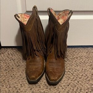 Ariat Brown Fringed Heeled Boots